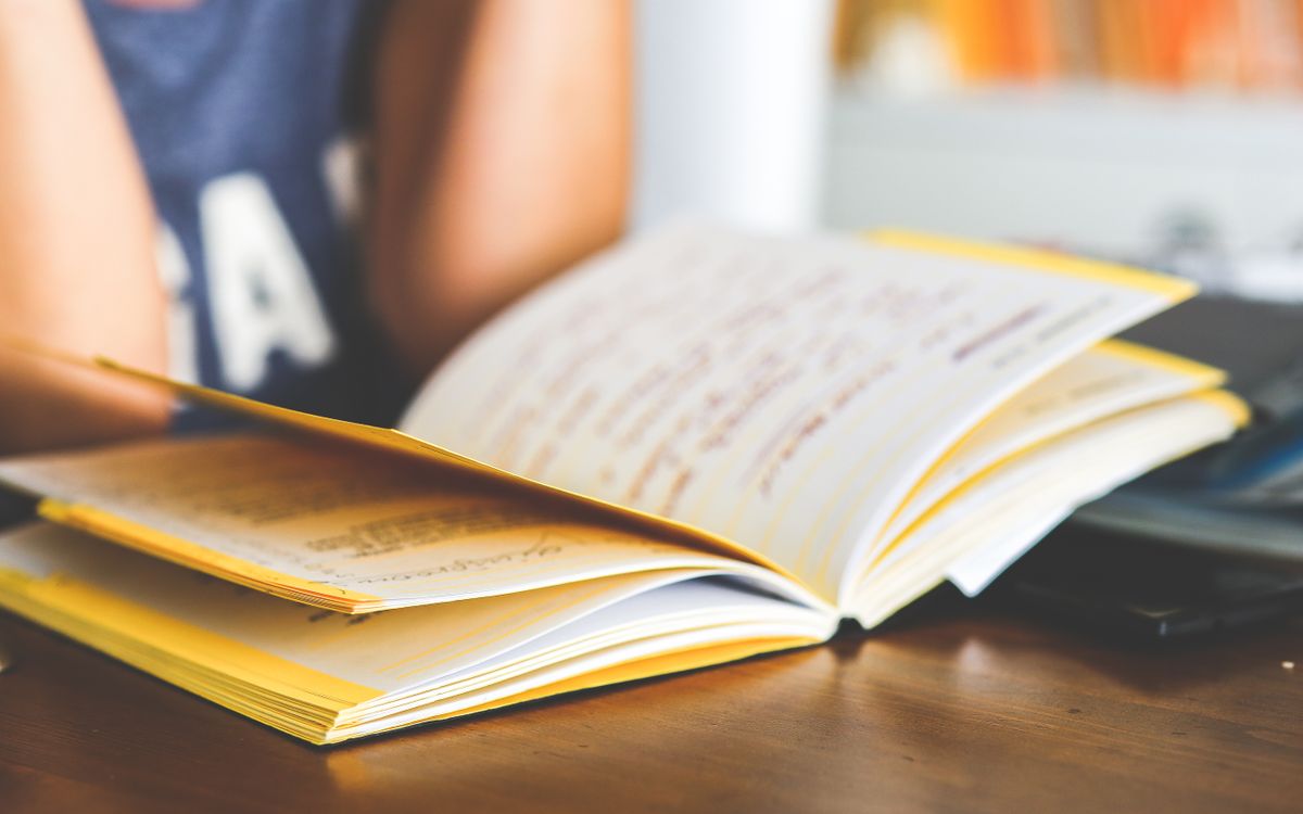 An open notebook with handwritten notes, perfect for study, education, or creative writing.
